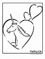 Coloring Unicorn Pages Hearts Kids Pegasus sketch template