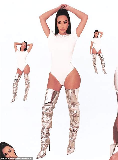 kim kardashian turns seductress in sexy skims gravity defying tights