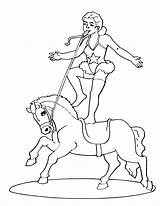 Circus Coloring Pages Horse Printable Kids Performer sketch template