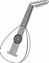 Lute Gambus Sketsa Kecapi Mandolin Musicais Instrumentos Designlooter Laute sketch template