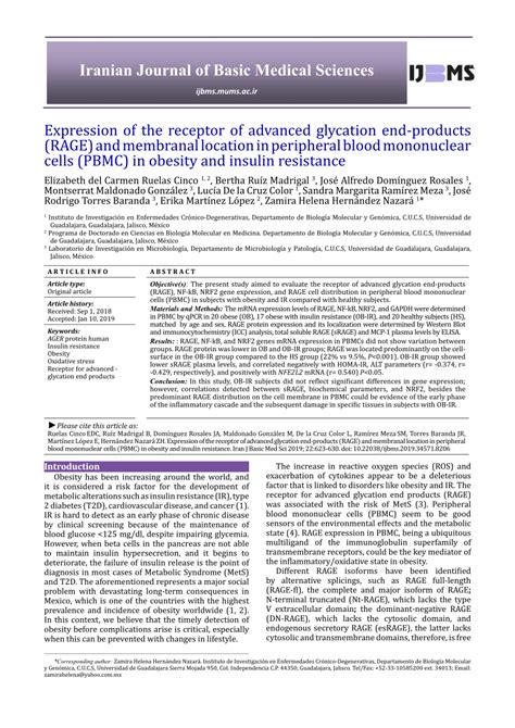 Pdf Expression Of The Receptor Of Advanced Glycation End Products