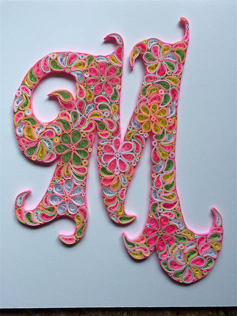 letter      colorful flowers  paisley designs