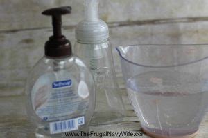 homemade foaming soap trick  saves  money  frugal navy wife
