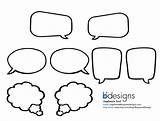 Speech Bubbles Blank Bubble Printable Clipart Instant Cliparts Line Don Attribution Forget Link sketch template