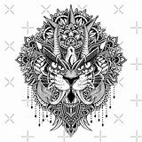 Mandala Tiger Redbubble Coloring Pages Adult Colouring sketch template
