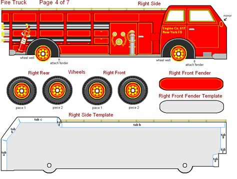 printable fire truck craft fire fighter birthday party fire truck