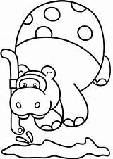 Cliparts Hippopotamus Coloring sketch template