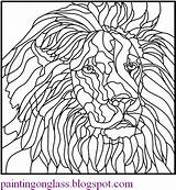 Glass Stained Lion Pattern Patterns Mosaic Painting Coloring Pages Lions Drawing Animal Animals Designs Paintingonglass Faux Colouring Projects Tiffany Posted sketch template