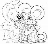 Ratinho Rato Infantis Tracing Riscos sketch template