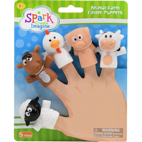 spark create imagine farm animal finger puppets  piece set walmart