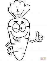 Coloring Carrot Character Cartoon Pages Winking Printable Carrots Drawing sketch template