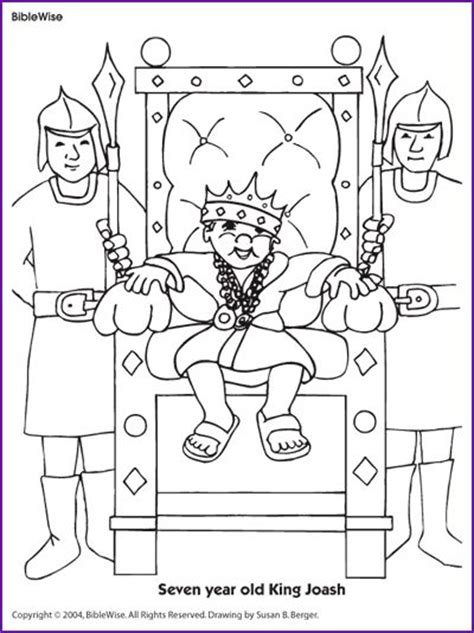coloring  year  king joash kids korner biblewise kings