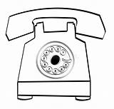 Telephone Rotary Phone Clip Retro Outline Drawings Royalty Illustration Drawing Clipart sketch template