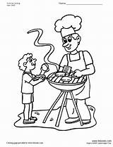 Coloring Son Father Grill Pages Color Getdrawings Printable Getcolorings sketch template
