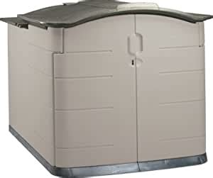 amazoncom rubbermaid  lid storage shed  grey