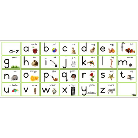 alphabet chart  grow learning company