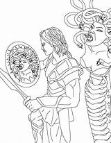 Medusa Perseus Coloring Sheet Pages Drawing Greek Head Netart Drawings Color Getdrawings Template 11kb 775px sketch template