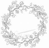 Wreath Coloring Pages Fall Flowers Wreaths Printable Template Leaf Kit Flower Embroidery Christmas Drawing Patterns Mixed Vintage Hand Choose Board sketch template