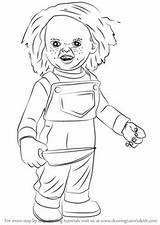 Chucky Scary Drawingtutorials101 sketch template