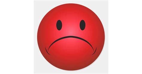 red frownie face sticker zazzlecom