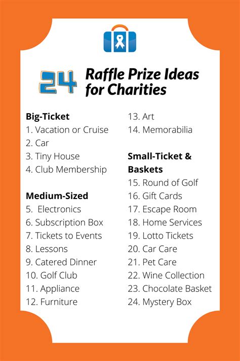 awesome raffle prize ideas  charities raffle prizes raffle