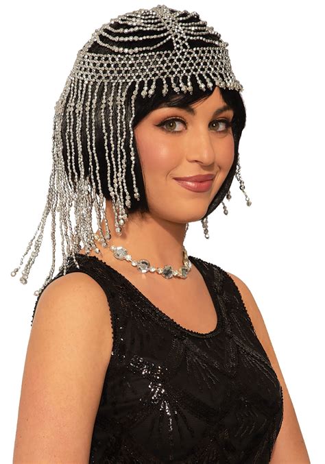 silver beaded headpiece