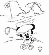 Coloring Pages Golf Mickey sketch template