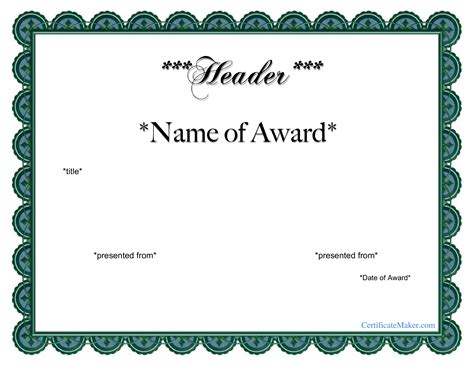 award certificate template  printable