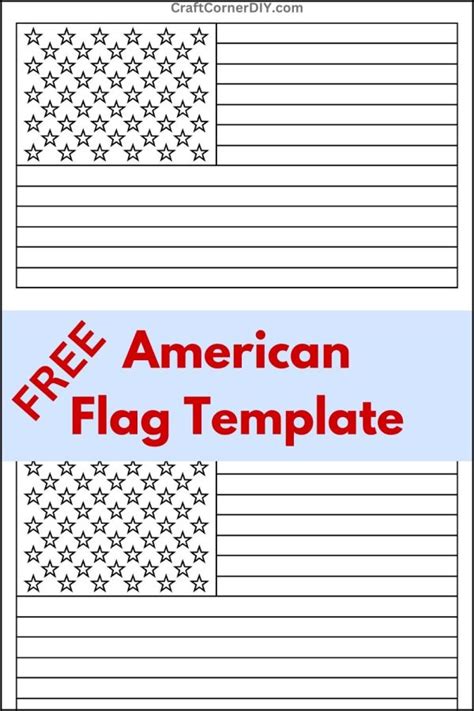 american flag template  printable coloring page