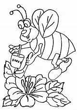 Honey Pot Coloring Pages Bee Print Printable Template sketch template