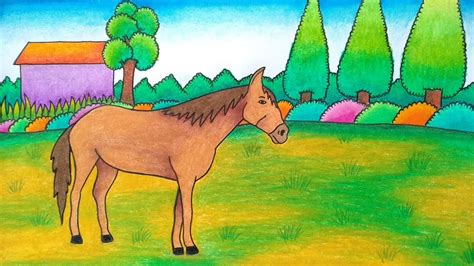 menggambar kuda  menggambar hewan berkaki empat youtube
