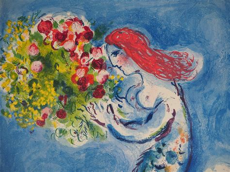 marc chagall engelsbucht  nizza  signierte lithografie moderne kunst plazzart