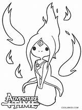 Adventure Time Coloring Pages Princess Flame Printable Kids sketch template