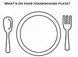 Plate Dinner Coloring Thanksgiving Colouring Eating Cut Foods Food Pages Kids Empty Template Printable Healthy Sketch Plates Glue sketch template