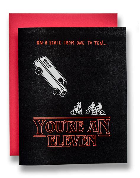 Stranger Things Card You Re An Eleven Ladyfingers Letterpress