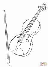 Violin Coloring Bow Pages Drawing Simple Printable Sketch Template Music Instruments Musical sketch template
