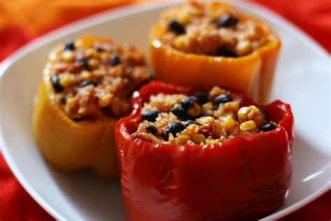 slow cooker vegetarian stuffed bell peppers recipe  year  slow cooking