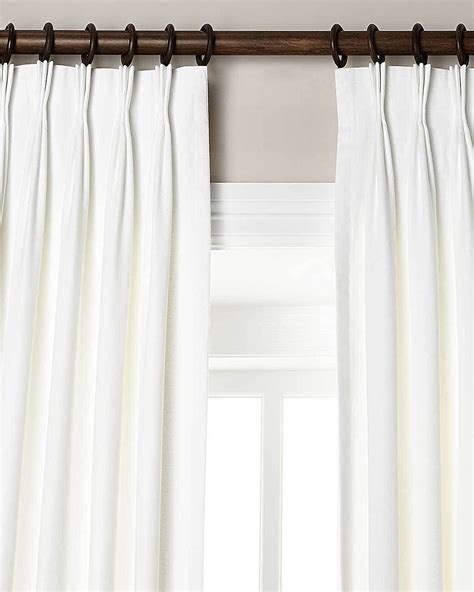 white solid faux silk window pinch pleated lined curtains  wide
