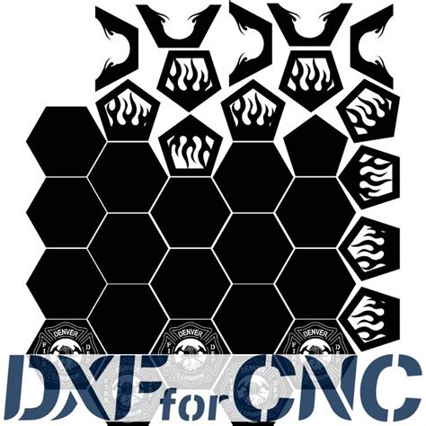 artistic ball fire pit dxf  cnc denver firefighter logo dxfforcnc