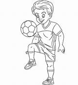 Colorare Voetballer Calciatore Footballeur Fotbollsspelare Gioca Palla Colorante Blogmamma Footballer Illustrationer Torna sketch template