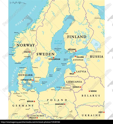 baltic sea area political map royalty  photo  panthermedia stock agency