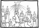 Colouring Pentecost Pinksteren Holy sketch template