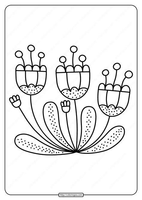 printable tulips  coloring page