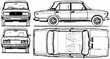 Lada 2107 Blueprints Riva 2008 Sedan Getoutlines sketch template