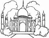 Mahal Taj Masjid Mewarnai Pemandangan Warna Tanpa Sketsa Anak Bagus Resolusi Getcolorings Lukisan sketch template