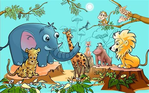 hewan kartun stock vector   hewan gambar hewan ilustrasi