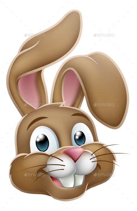easter bunny rabbit face cartoon vectors graphicriver