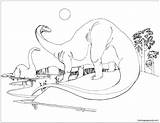 Brontosaurus Coloring Pages Apatosaurus Dinosaur Color Online Drawing Template Getdrawings Yuckles sketch template