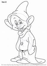 Dwarfs Dopey Dwarf Drawingtutorials101 Snowwhite sketch template