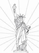 Statue Liberty Coloring Pages York Building Printable Drawing Kids City Torch Empire State Template Sheet Print Skyline States Cliparts Getcolorings sketch template